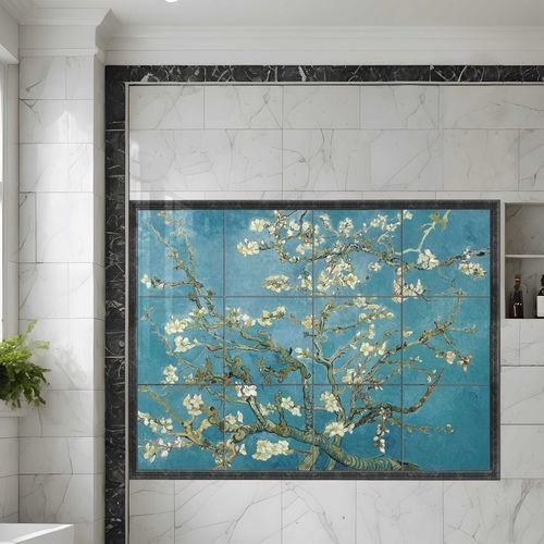 Carrelage en porcelaine - ALMOND BLOSSOM - Tempera Art Design - imprimé / intérieur / de salon
