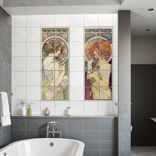 Carrelage en porcelaine - PRIMROSE AND FEATHER - Tempera Art Design - mat / pour intérieur / intérieur