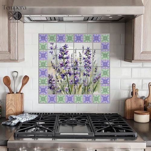 Crédence en porcelaine - LAVENDER  - Tempera Art Design - à motif floral / florale / à fleurs