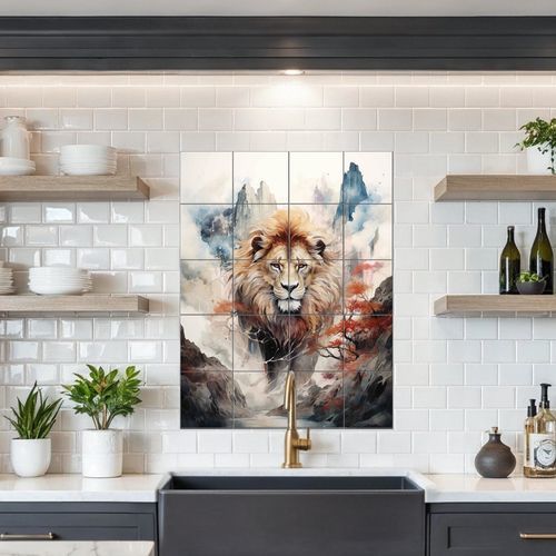 Carrelage en porcelaine - LION  - Tempera Art Design - imprimé / personnalisé / pour intérieur