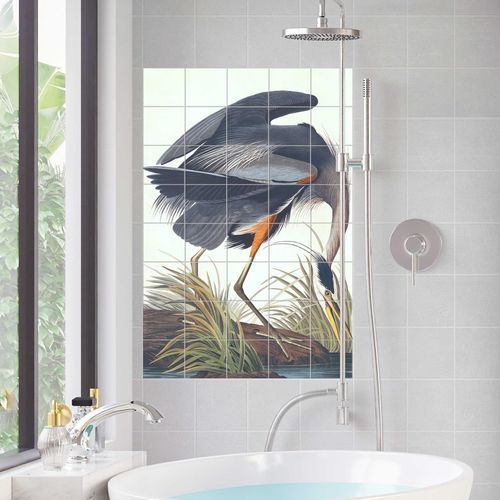Carrelage en porcelaine - THE BLUE HERON - Tempera Art Design - imprimé / d'intérieur / pour intérieur