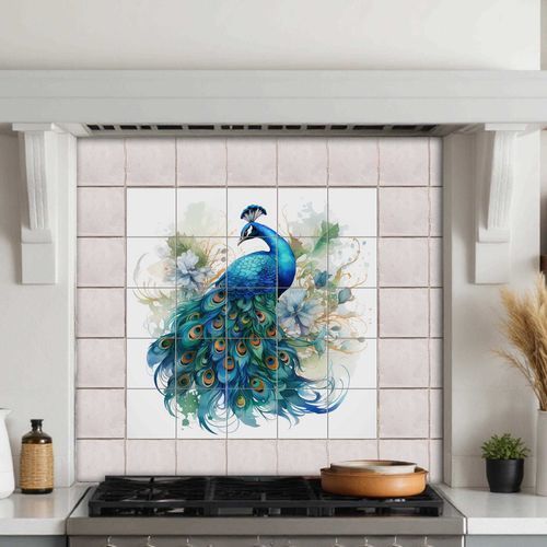 Crédence en céramique - PEACOCK  - Tempera Art Design - en marbre / en porcelaine / motif animal