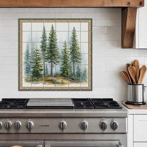 Crédence en marbre - PINE FOREST - Tempera Art Design - en porcelaine / en céramique / à motif nature