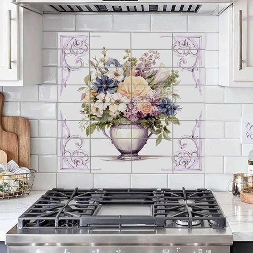 Crédence en céramique - STOVE - Tempera Art Design - en marbre / en porcelaine / à motif floral