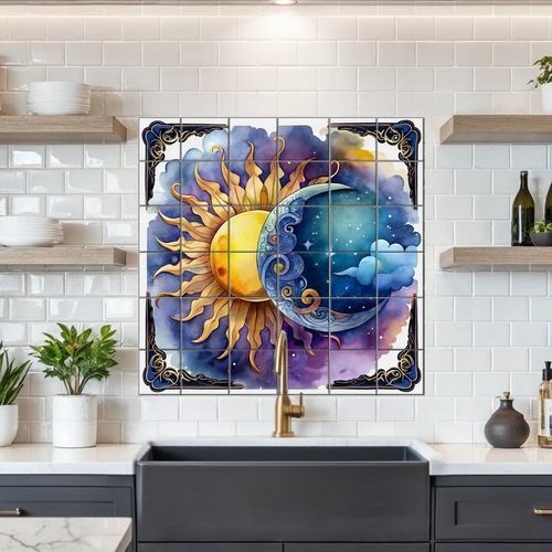 Crédence en céramique - SUN AND MOON  - Tempera Art Design - en porcelaine / en marbre / tableau de maître