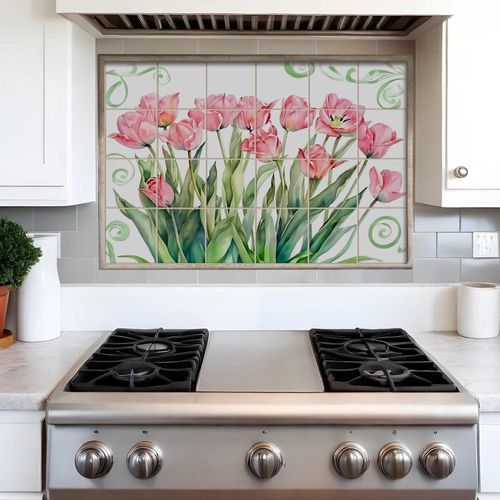 Crédence en céramique - TULIP - Tempera Art Design - en porcelaine / en marbre / florale