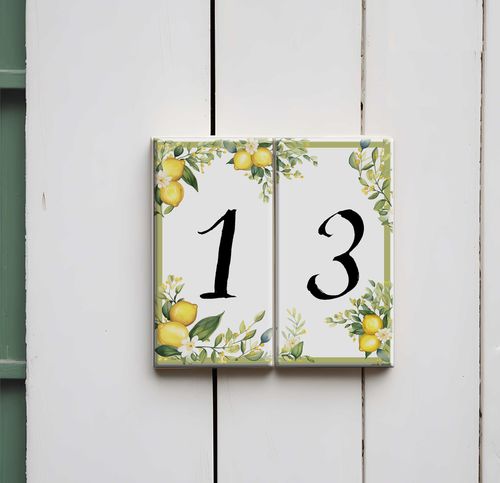 Plaque signalétique pour porte - LEMON - Tempera Art Design - en porcelaine / en enduit / d'entrée