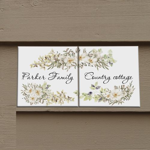 Plaque signalétique pour porte - COUNTRY COTTAGE - Tempera Art Design - suspendue / murale / en porcelaine