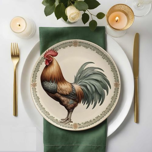 Assiette plate - ROOSTER - Tempera Art Design - de service / à dîner / de présentation