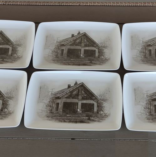 Assiette de service - 208067 - Tempera Art Design - rectangulaire / en porcelaine / magasin de vente au détail