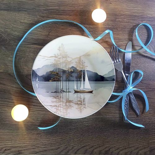 Assiette de service - NAUTICAL THEME  - Tempera Art Design - de présentation / ronde / en porcelaine