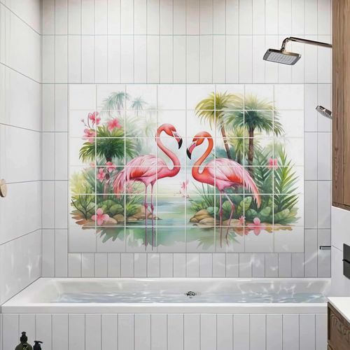 Carrelage en céramique - FLAMINGOS - Tempera Art Design - imprimé / d'intérieur / d'extérieur