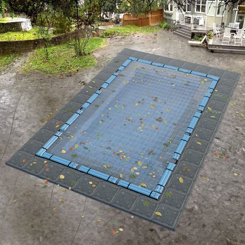 Couverture de piscine à lattes - LEAF NET - RECTANGLE - Covers & All - à oeillets / manuelle / d'hiver