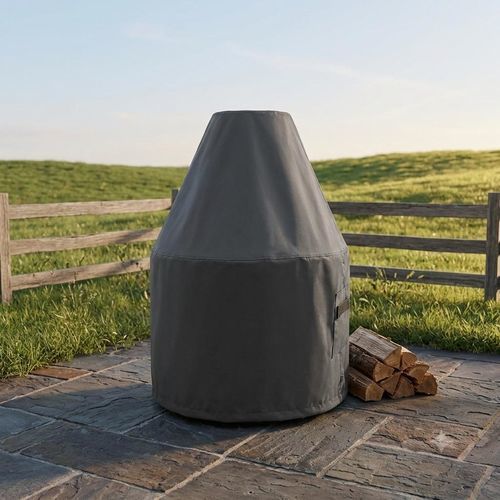 Housse de protection pour brasero - TRADITIONAL ROUND CUSTOM - Covers & All - pour cheminée / en tissu / en polyuréthane