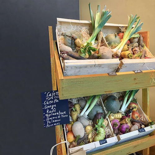 Présentoir alimentaire - PR04315N - Tradis Design - en bois massif / unilatéral / 3 étagères