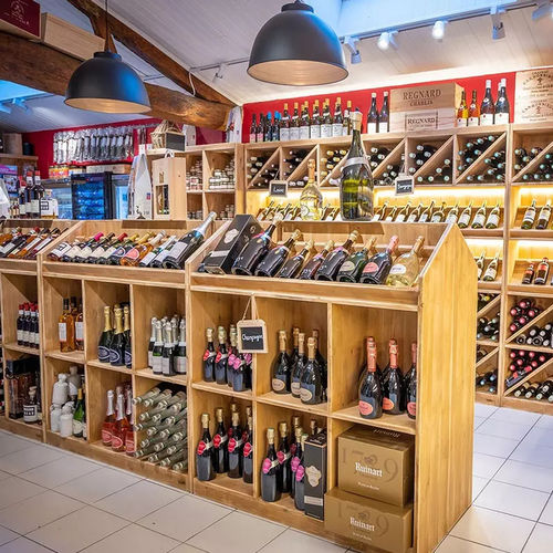 Présentoir à bouteilles - CO04319 - Tradis Design - en bois massif / unilatéral / 7 étagères