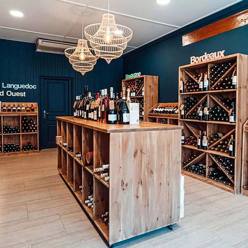 Présentoir à bouteilles - CO04301F - Tradis Design - en bois massif / unilatéral / 6 étagères