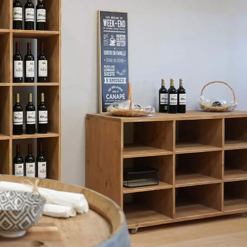 Présentoir en bois massif - CO04335F - Tradis Design - unilatéral / modulaire / à roulettes
