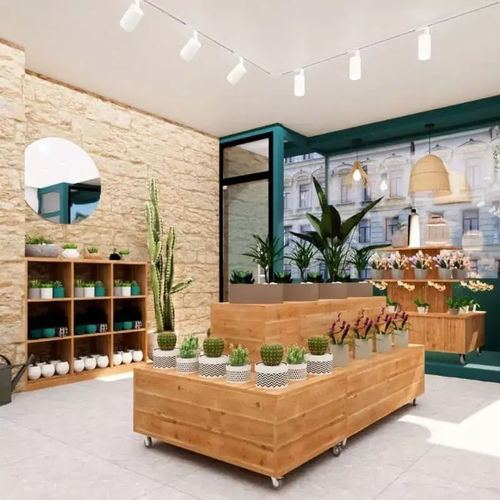 Présentoir pour plante - PR04318F - Tradis Design - en bois massif / à quatre faces / 2 étagères