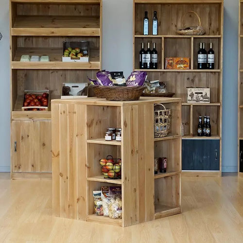 Présentoir alimentaire - CO04313 - Tradis Design - en bois massif / à quatre faces / 3 étagères