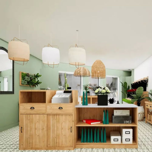 Comptoir en bois massif - CO04311.2B - Tradis Design - droit / durable