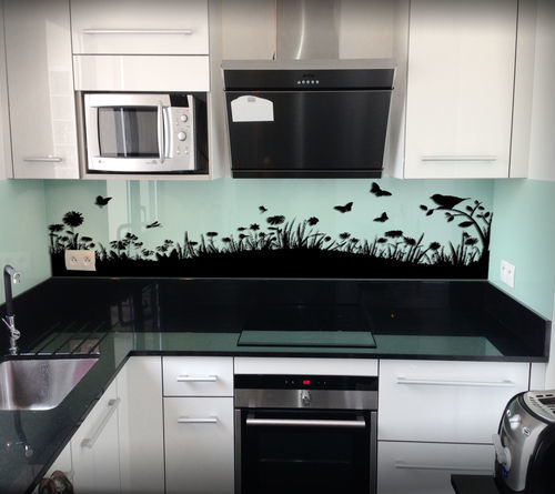 Crédence en verre trempé - HERBES - Infiniglass - en verre laqué / en verre / à motif personnalisable
