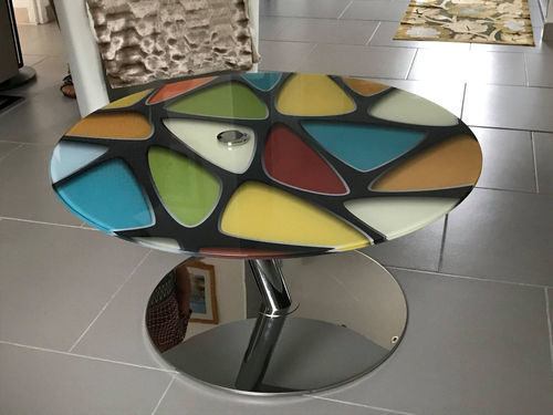Table basse en verre - 8 - Infiniglass - en verre trempé / ronde / résidentielle