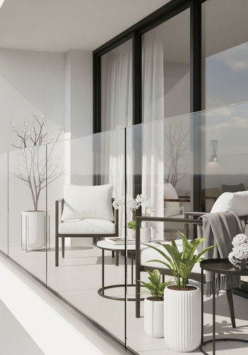 Paravent de terrasse moderne - 21 - Infiniglass - face en verre trempé / en verre / pour hôtel
