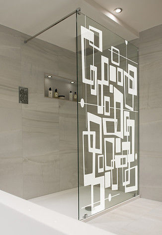 Film décoratif de douche - GRILLE CONTEMPORAINE - Infiniglass - pour cloison / pour applications sur verre / non spécifié
