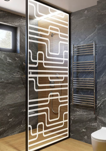 Panneau en verre à motif - ZIG ZAG - Infiniglass - sablé / imprimé / pour fenêtre