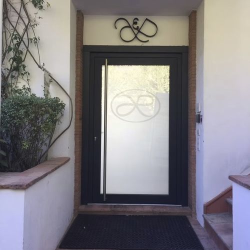 Porte d'entrée - Infiniglass - en verre / coulissante / battante