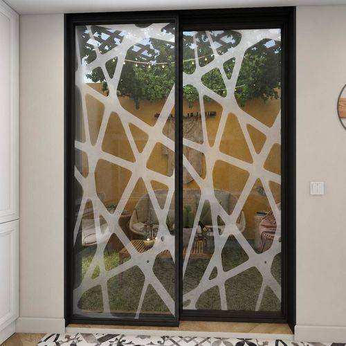 Panneau en verre avec sablage - RÉSILLE MODERNE - Infiniglass - structurel / feuilleté / à motif