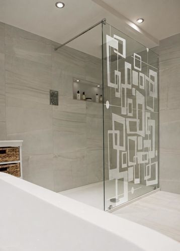 Panneau en verre avec sablage - GRILLE CONTEMPORAINE - Infiniglass - structurel / à motif / coloré
