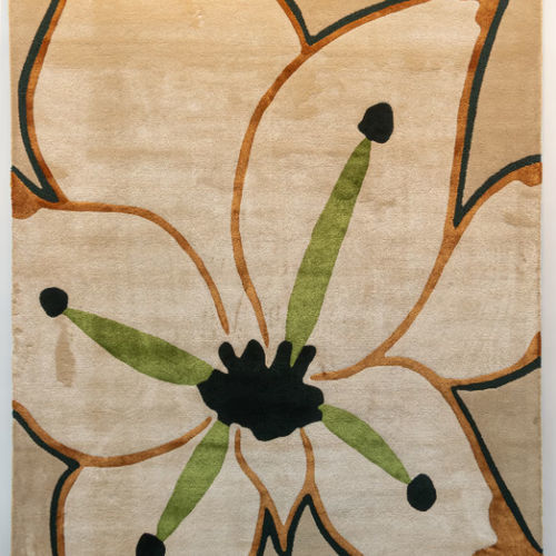 Tapis moderne - PASSYFLEUR - L'Atelier Bérengère Guénant - à motif floral / en laine de Nouvelle Zélande / en soie végétale