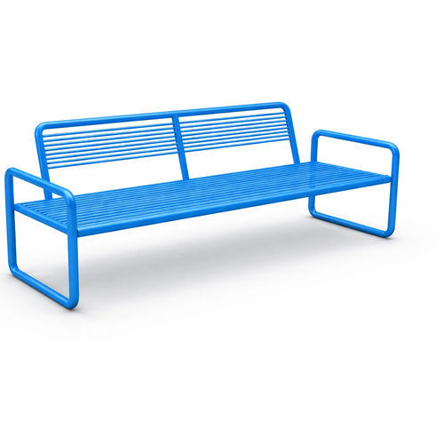 Banc public contemporain - AIR - LL53 - en métal / avec dossier / avec accoudoirs