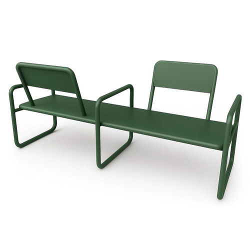Banc public contemporain - CONDIVIDERE - LL53 - en métal / avec dossier / avec accoudoirs