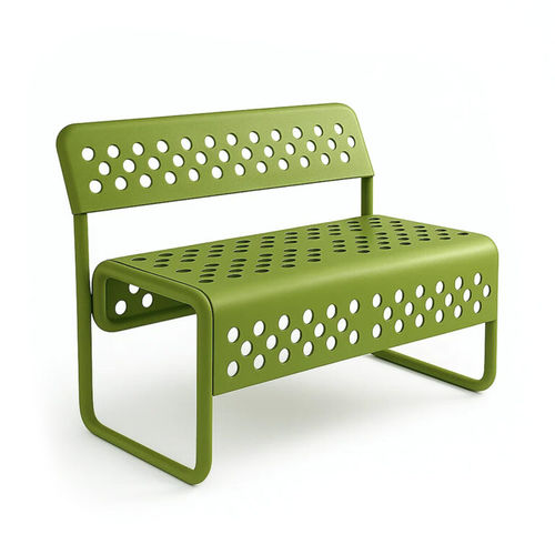 Banc public contemporain - TEX - LL53 - en tôle perforée / avec dossier / sans accoudoirs