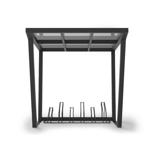 Abri vélo couverture en polycarbonate - SQUARE - LL53 - incliné / en acier / multiplace