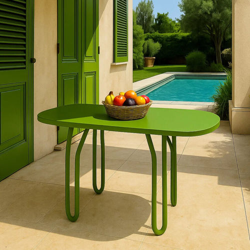 Table à manger contemporaine - IDRA - LL53 - en métal / avec piètement en métal / ronde