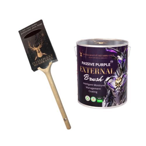 Système d'étanchéité liquide SEL de protection - PASSIVE PURPLE EXTERNAL BRUSH PACK - Intelligent Membranes - contre les UV / pour façade / pour mur