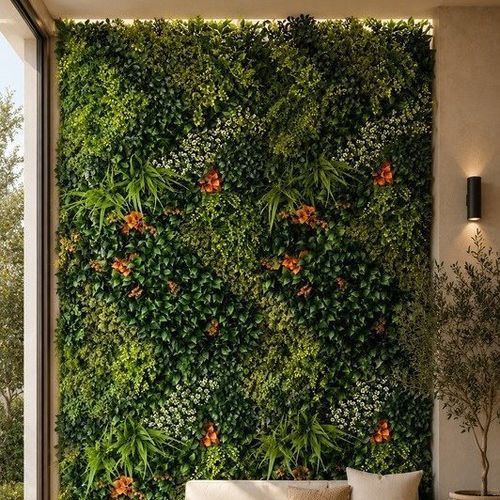 Mur végétal synthétique - N&Eacute;R&Eacute;A - Le Gazon de Manon - en panneau modulaire / en mousse boule / d'intérieur