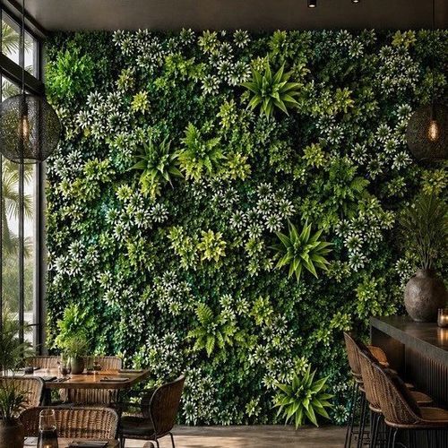 Mur végétal synthétique - KYMA - Le Gazon de Manon - en panneau modulaire / feuillages denses / d'intérieur