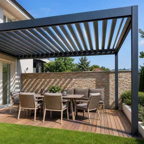 Pergola autoportée - LUXURY  - ALUX Pergola - en aluminium / en acier / à lames orientables