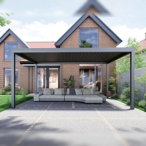 Pergola adossée - AL-135-A-KD - ALUX Pergola - autoportée / en aluminium / à lames orientables