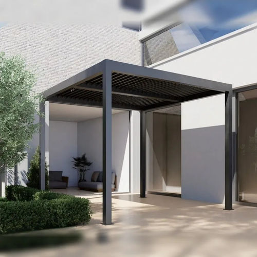 Pergola adossée - ST-100-A - ALUX Pergola - autoportée / en acier / à lames orientables