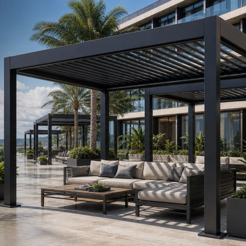 Pergola autoportée - ALUX Pergola - ancrée au sol / en aluminium / en acier