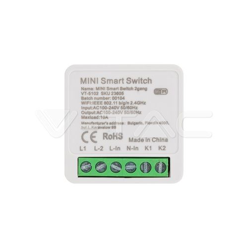 Interrupteur pour installation domotique - 23605 - V-TAC - tactile / encastré / en PC