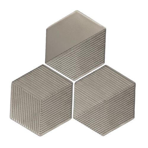 Tomette en céramique métallisée - Hexagon Texture - ROCED - en céramique / métallisée / texturée