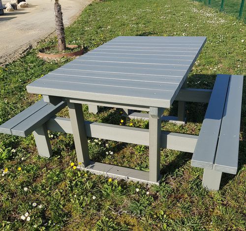Table de pique-nique contemporaine - TPN-150-2 - Urban'Ex - en matières recyclées / rectangulaire / 100% recyclée