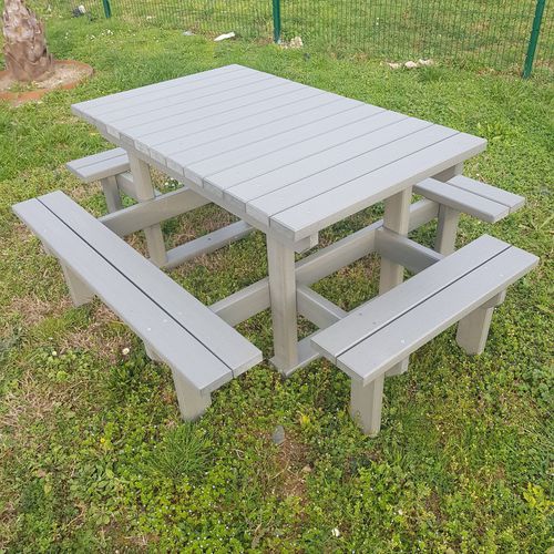 Table de pique-nique contemporaine - TPN-150-4 - Urban'Ex - en matières recyclées / rectangulaire / 100% recyclée
